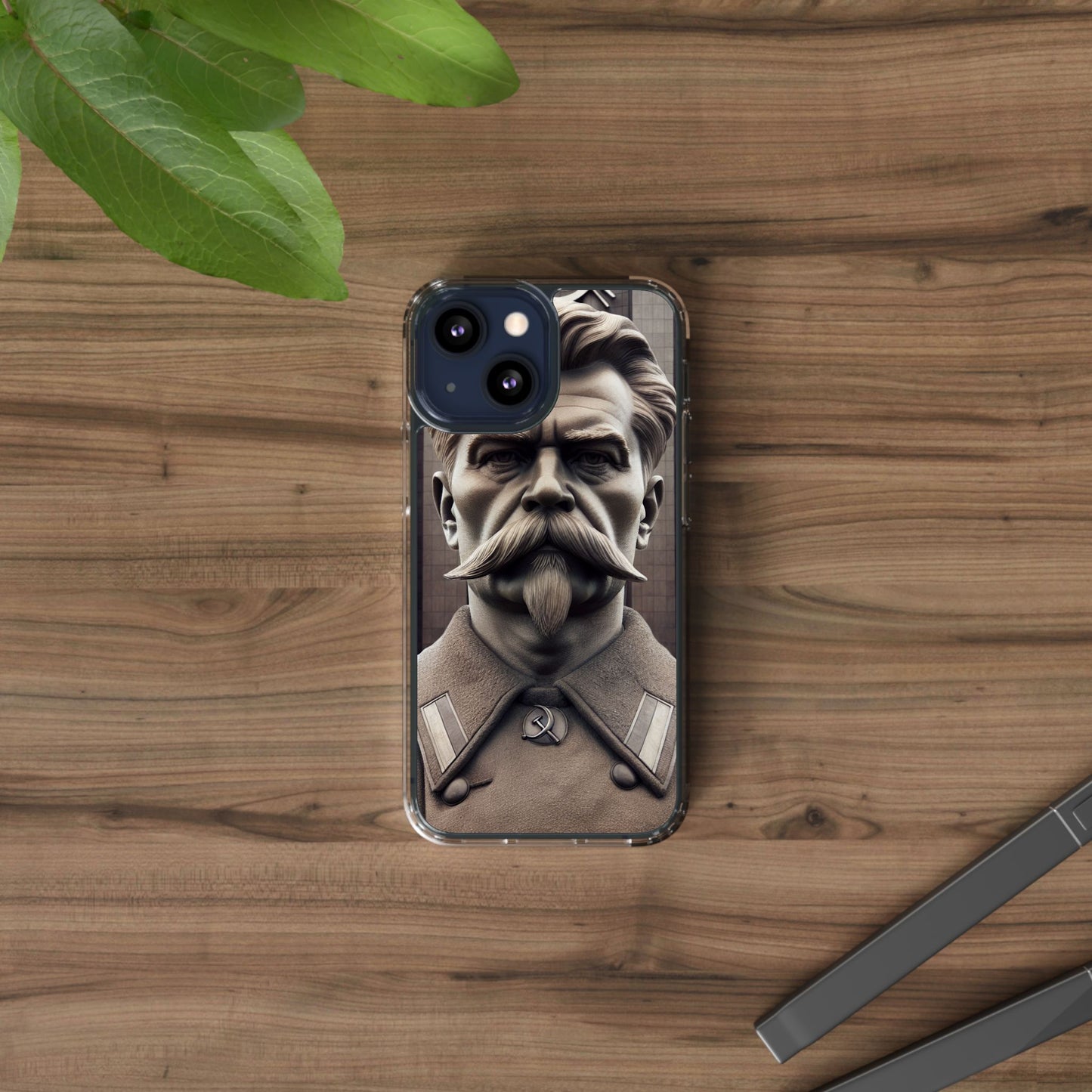 Soviet Artistic Clear Phone Case Stalin Classic Portrait Design USSR