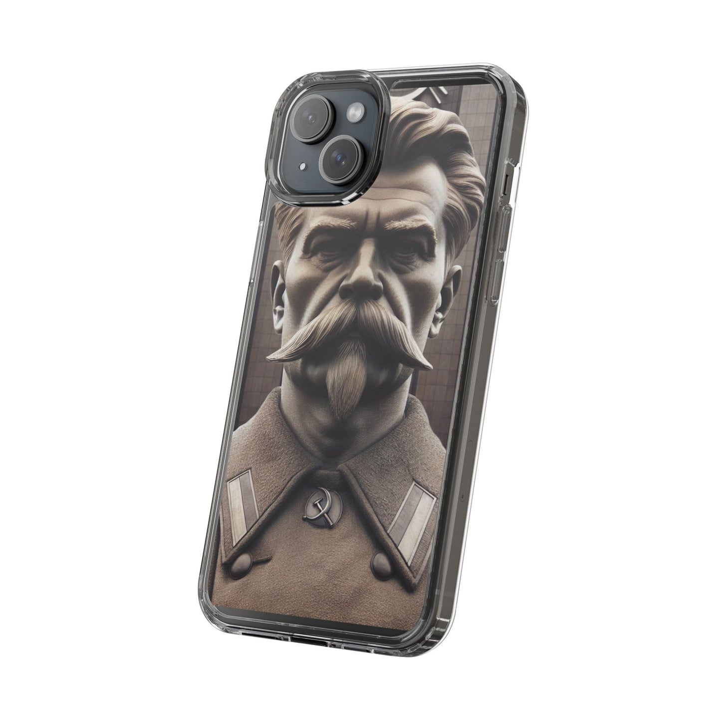 Soviet Artistic Clear Phone Case Stalin Classic Portrait Design USSR