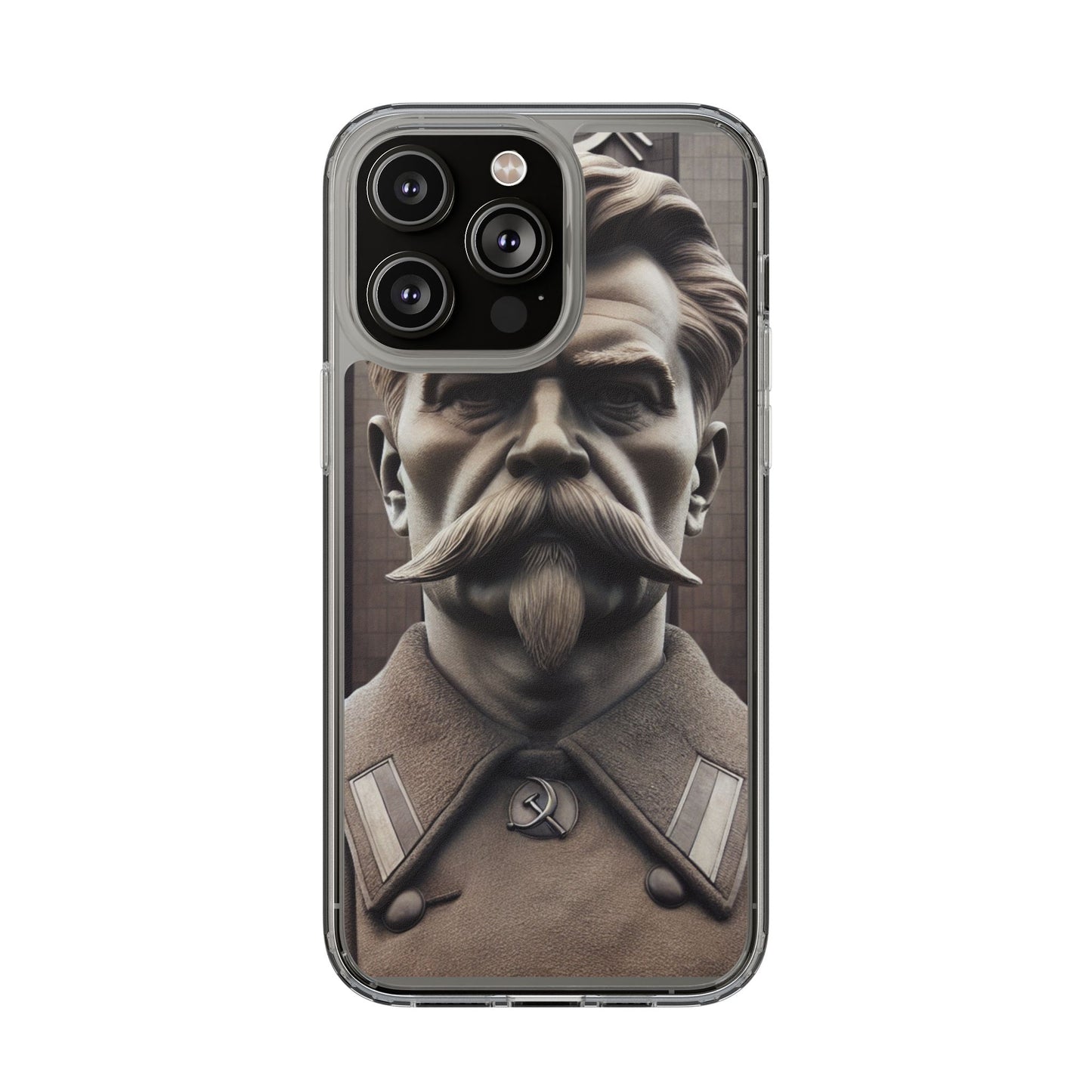 Soviet Artistic Clear Phone Case Stalin Classic Portrait Design USSR