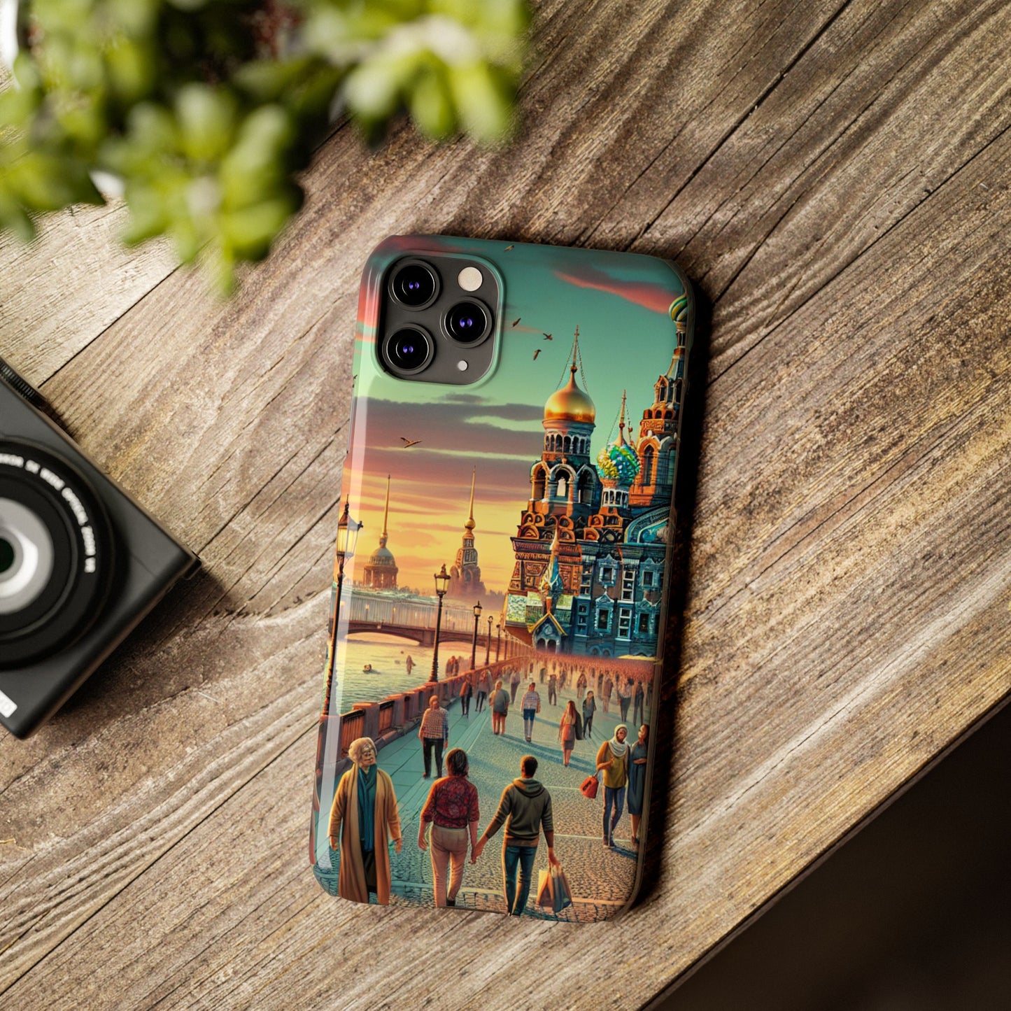 Russian Artistic Cityscape Slim Phone Case - Moscow, Petersburg