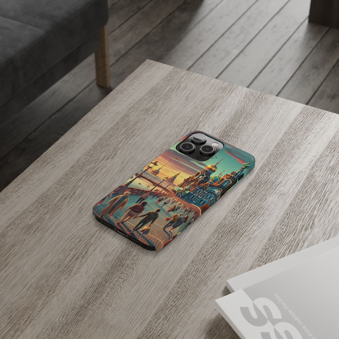 Russian Artistic Cityscape Slim Phone Case - Moscow, Petersburg