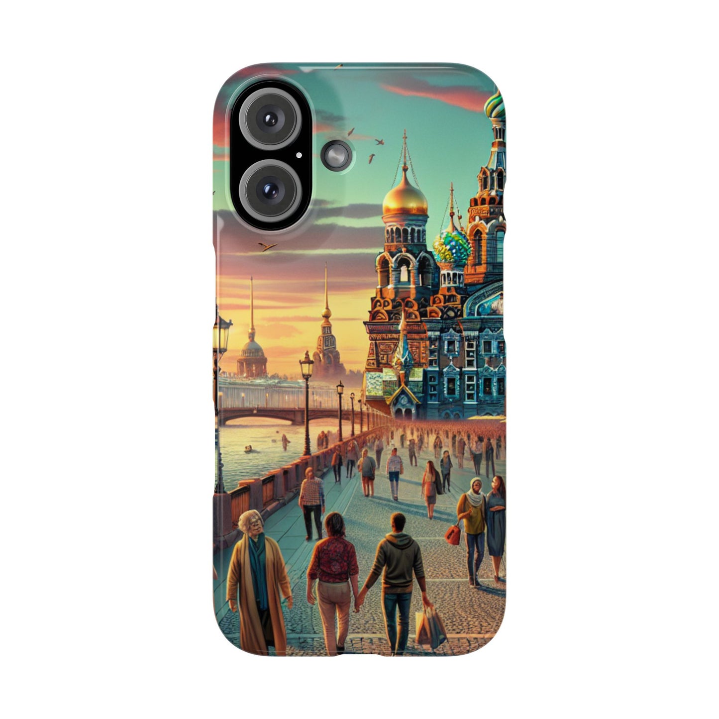 Russian Artistic Cityscape Slim Phone Case - Moscow, Petersburg