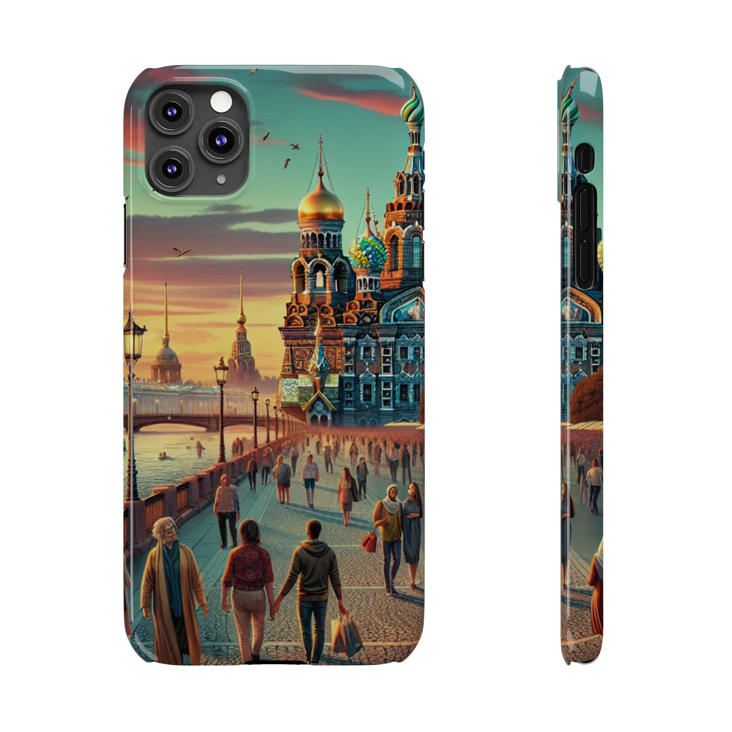 Russian Artistic Cityscape Slim Phone Case - Moscow, Petersburg