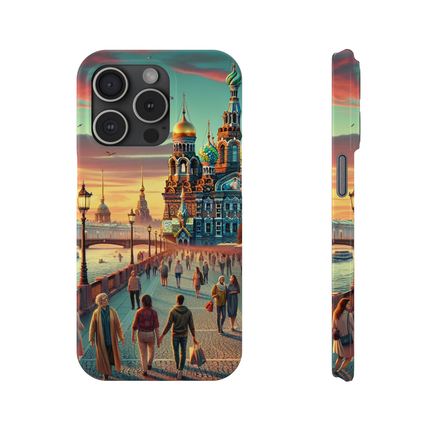 Russian Artistic Cityscape Slim Phone Case - Moscow, Petersburg