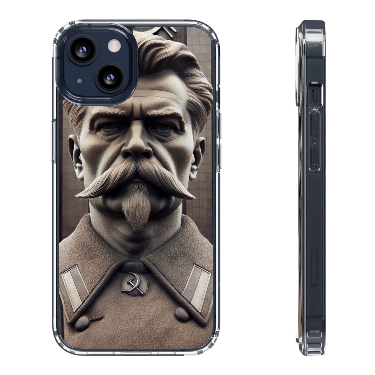 Soviet Artistic Clear Phone Case Stalin Classic Portrait Design USSR