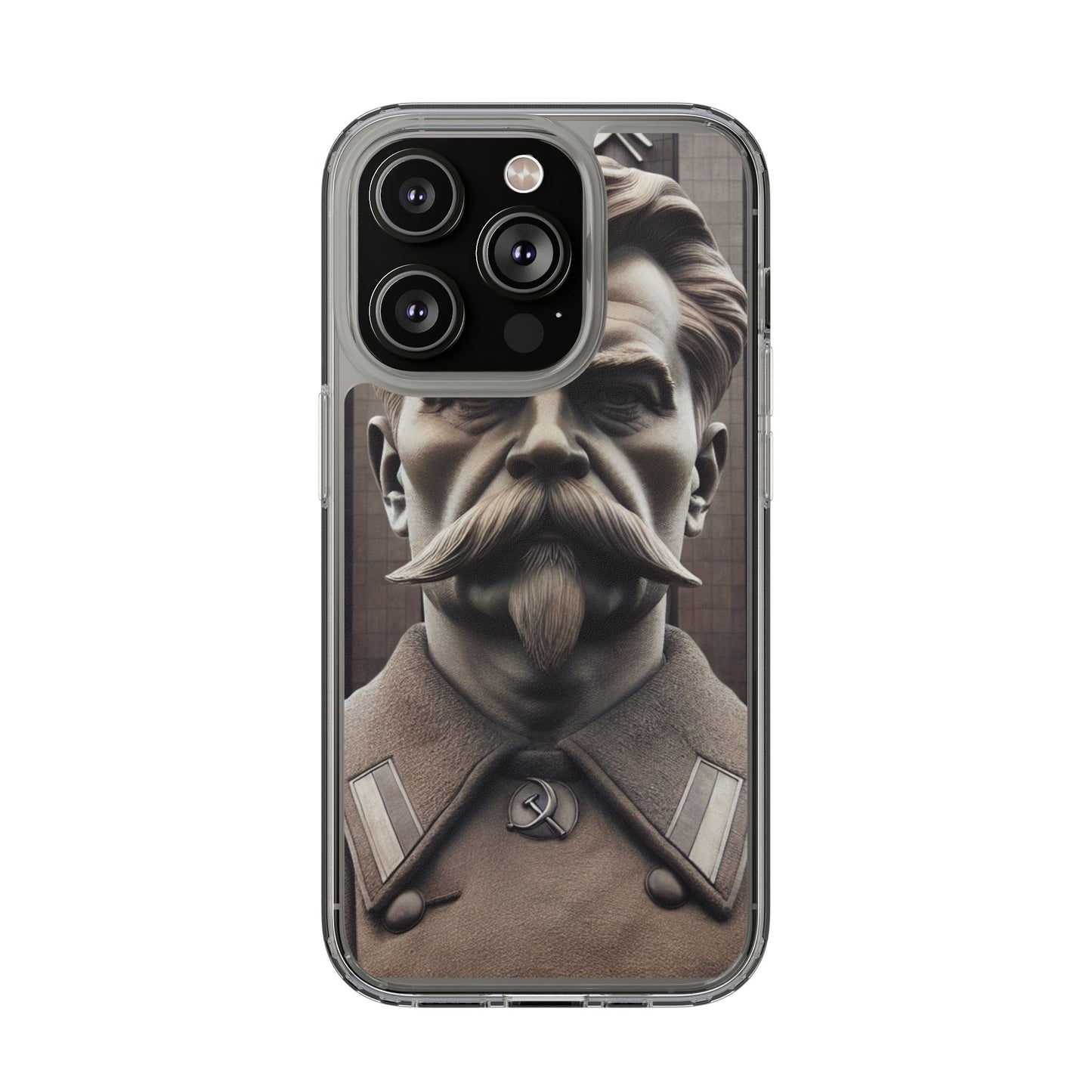 Soviet Artistic Clear Phone Case Stalin Classic Portrait Design USSR