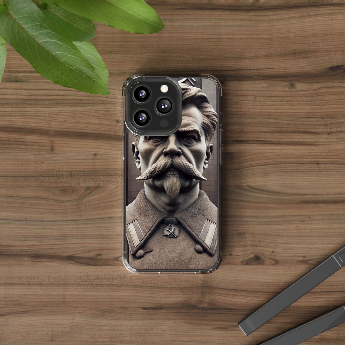 Soviet Artistic Clear Phone Case Stalin Classic Portrait Design USSR