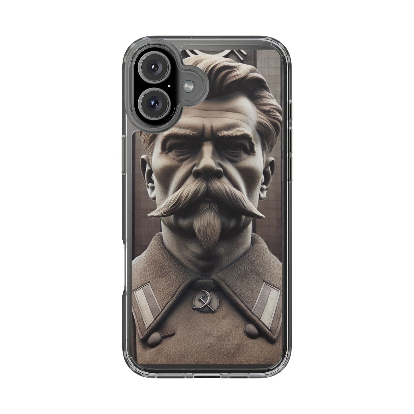 Soviet Artistic Clear Phone Case Stalin Classic Portrait Design USSR