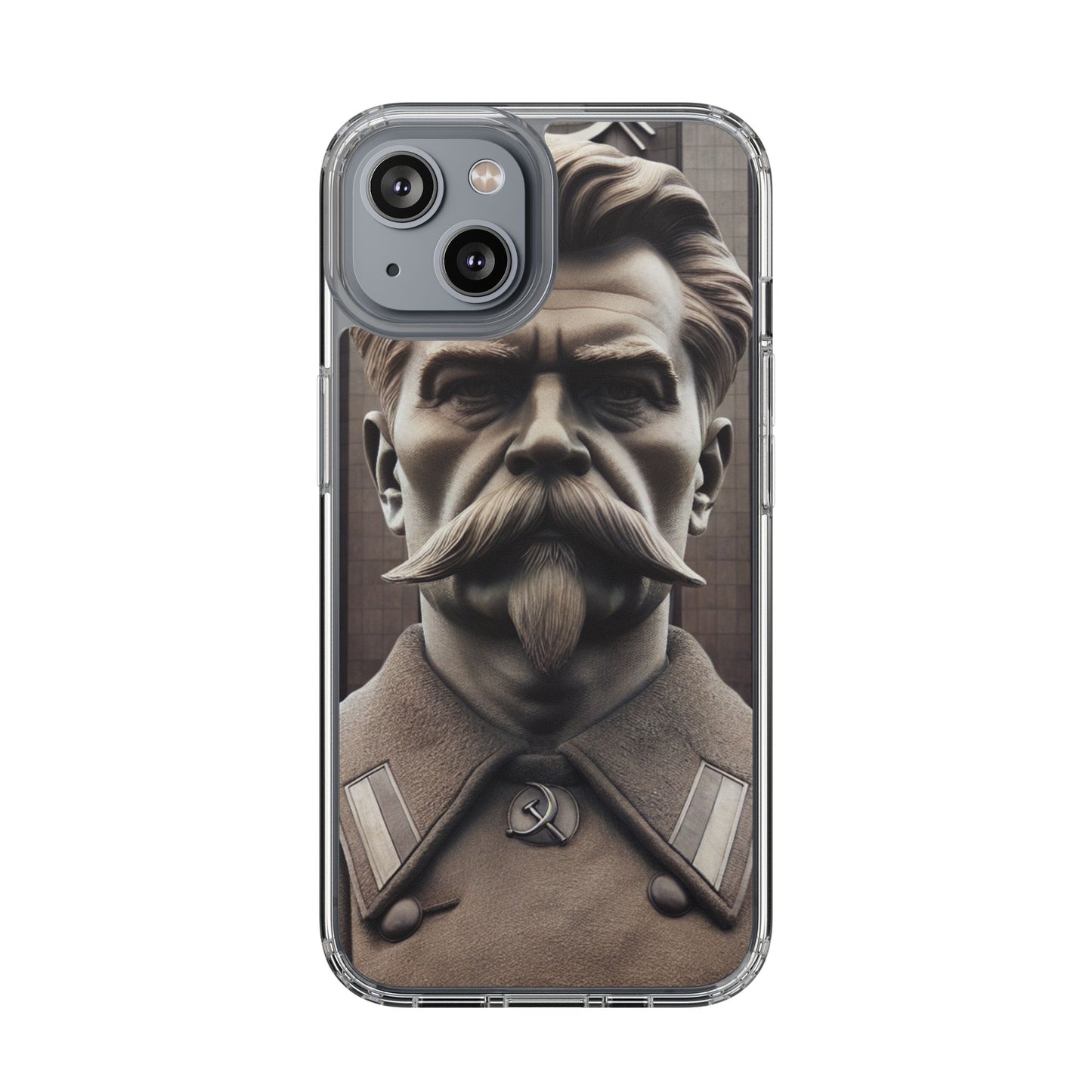 Soviet Artistic Clear Phone Case Stalin Classic Portrait Design USSR