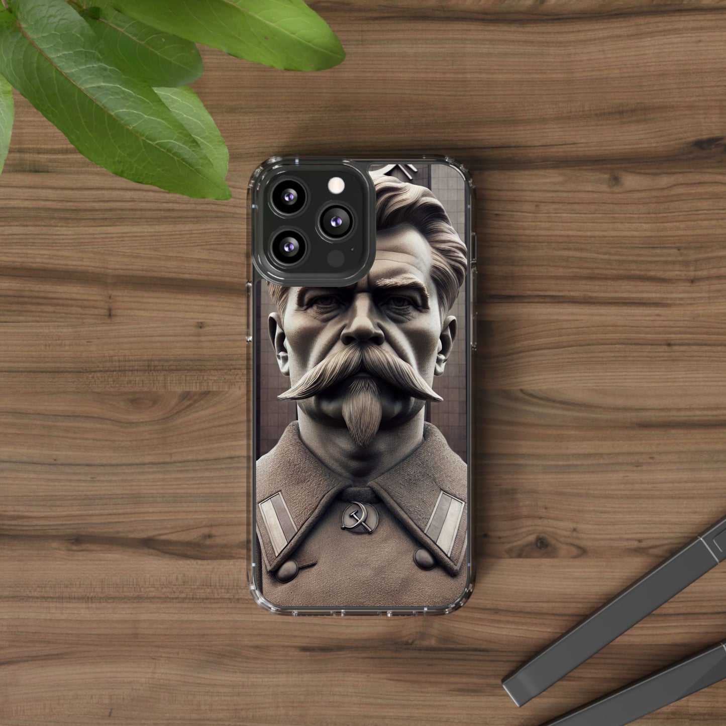 Soviet Artistic Clear Phone Case Stalin Classic Portrait Design USSR