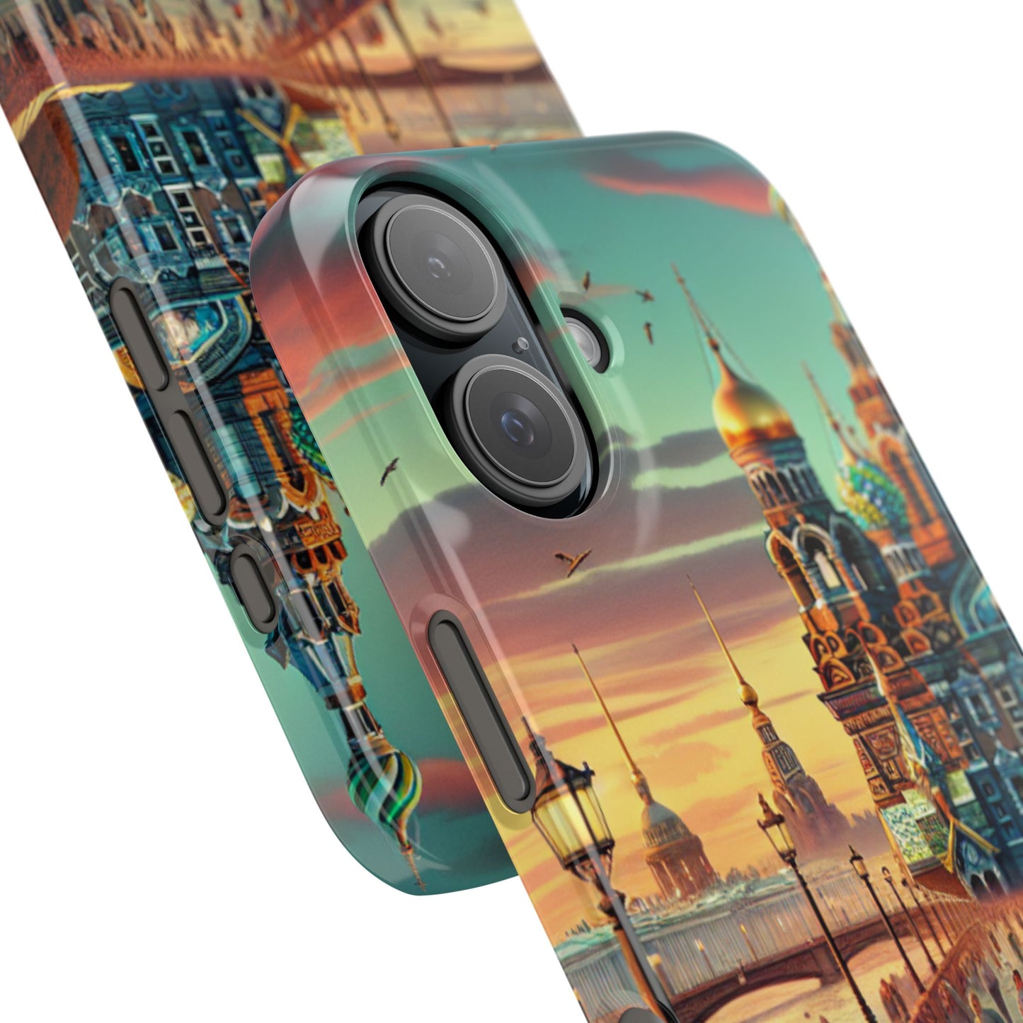 Russian Artistic Cityscape Slim Phone Case - Moscow, Petersburg