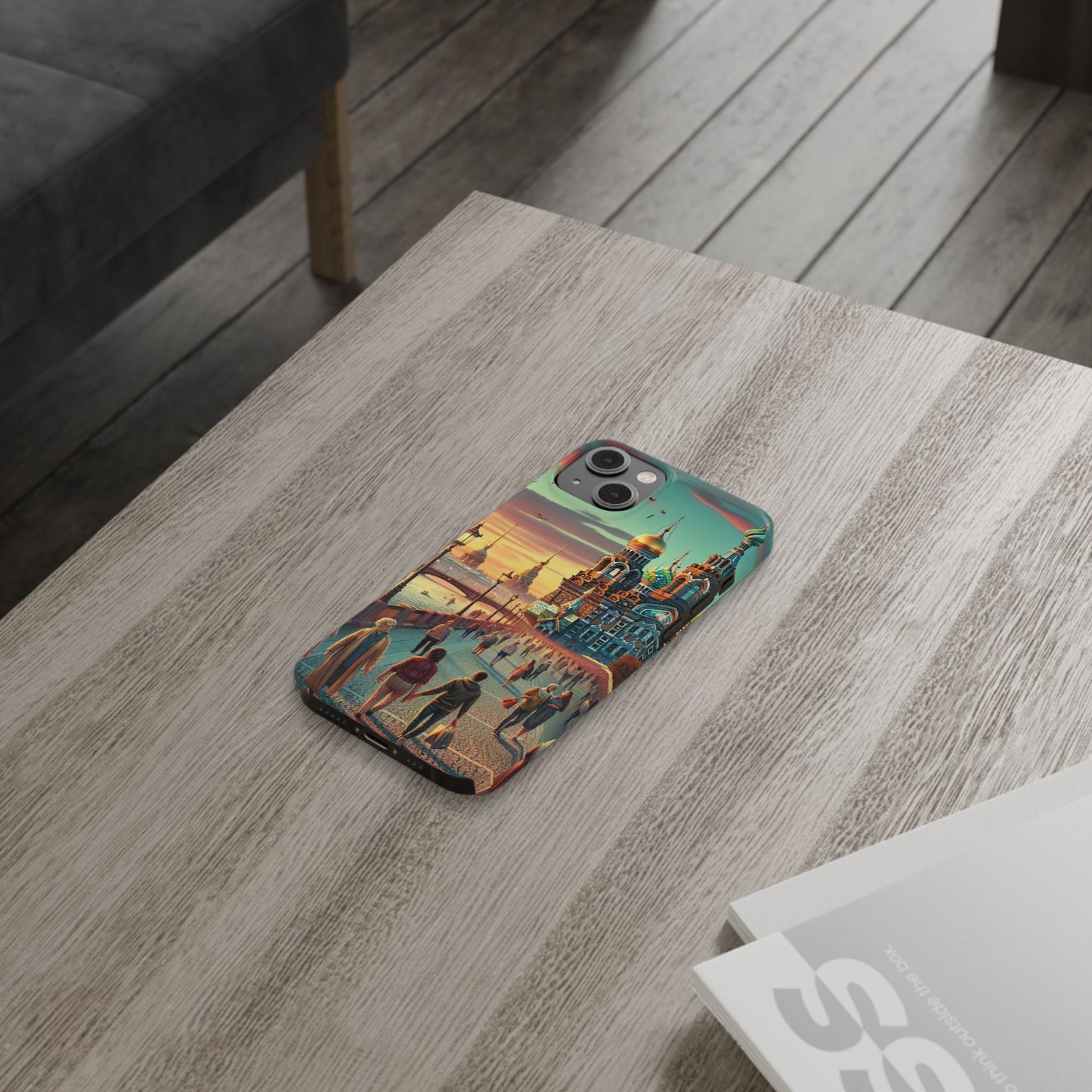 Russian Artistic Cityscape Slim Phone Case - Moscow, Petersburg