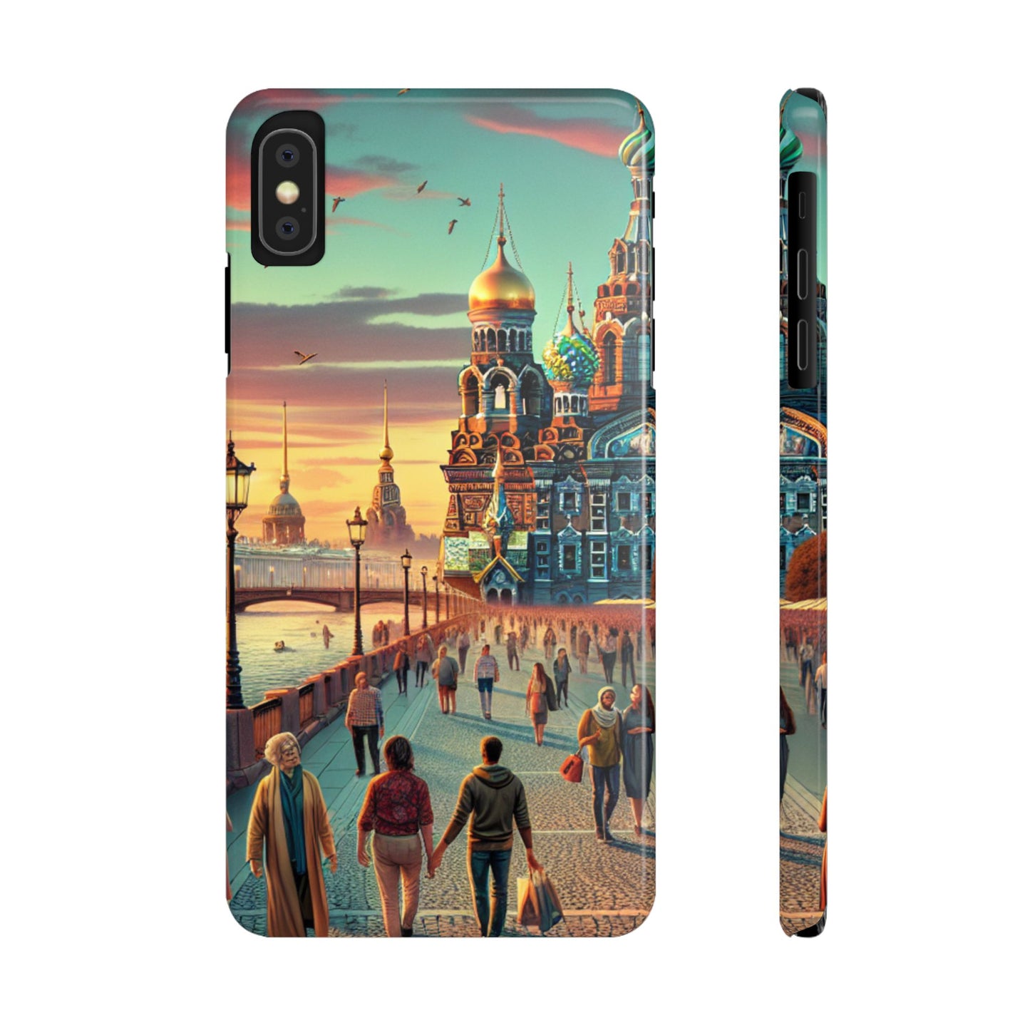 Russian Artistic Cityscape Slim Phone Case - Moscow, Petersburg