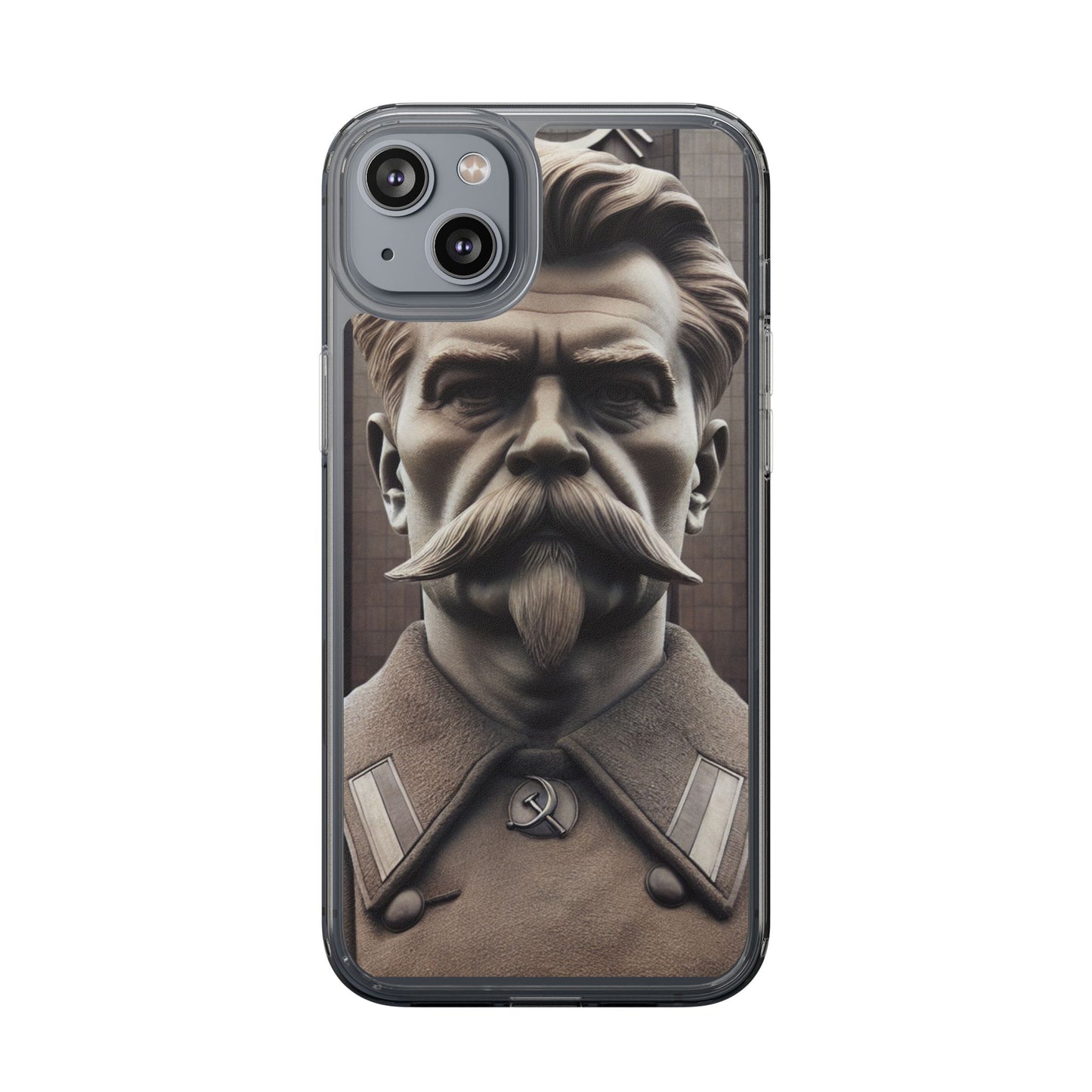 Soviet Artistic Clear Phone Case Stalin Classic Portrait Design USSR