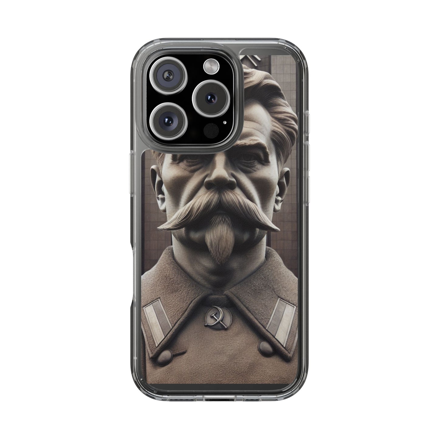 Soviet Artistic Clear Phone Case Stalin Classic Portrait Design USSR