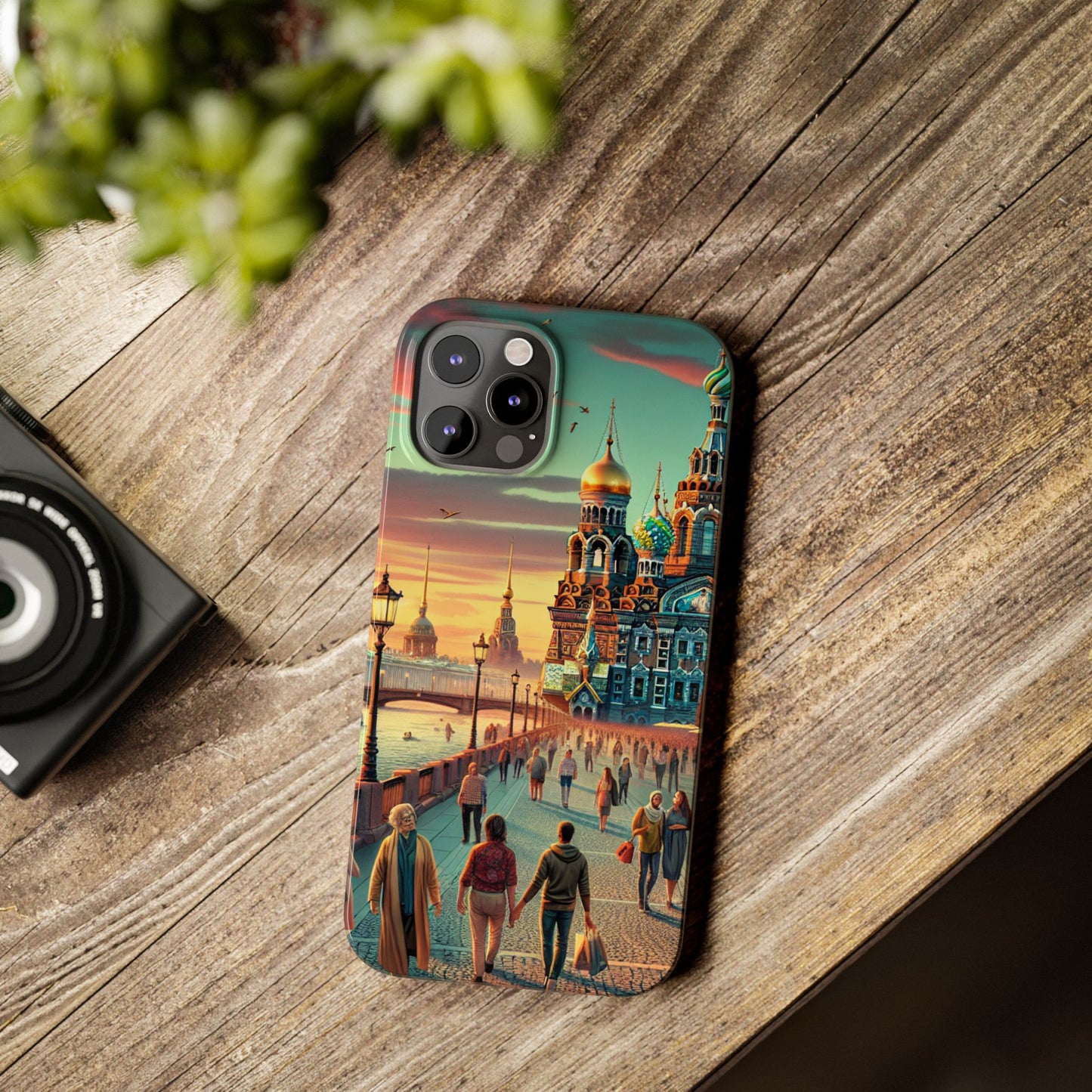 Russian Artistic Cityscape Slim Phone Case - Moscow, Petersburg