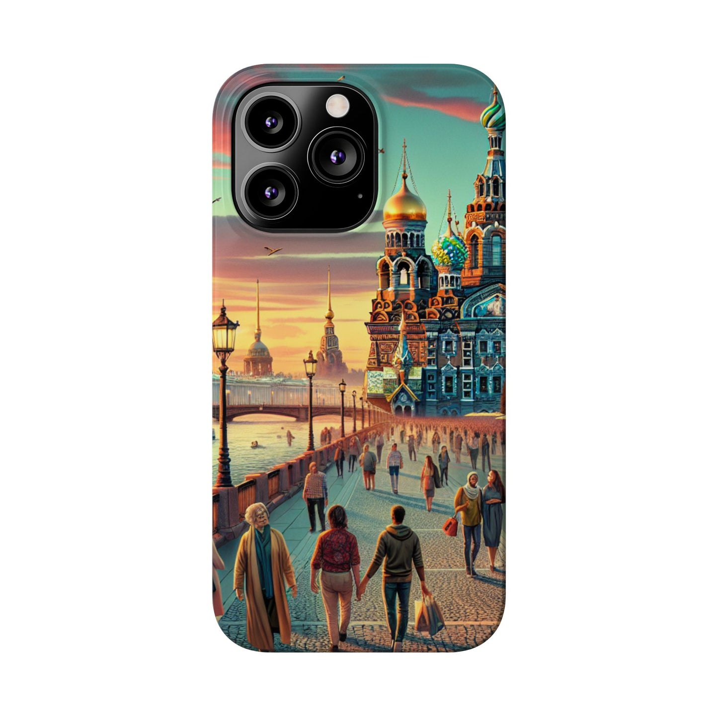 Russian Artistic Cityscape Slim Phone Case - Moscow, Petersburg