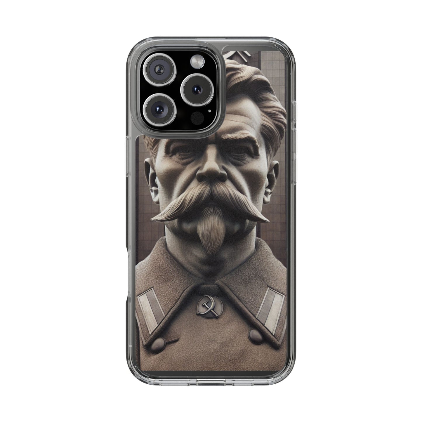 Soviet Artistic Clear Phone Case Stalin Classic Portrait Design USSR