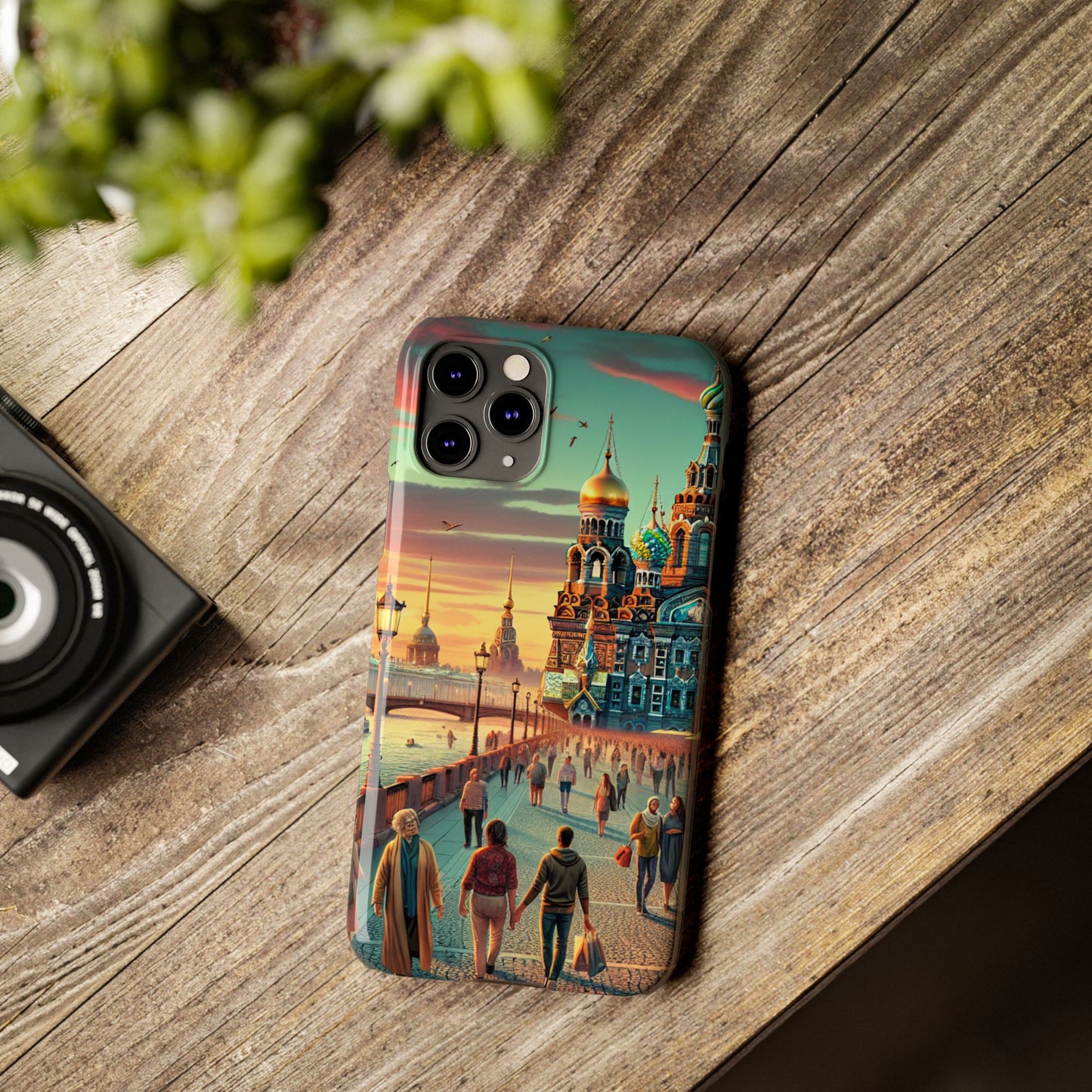 Russian Artistic Cityscape Slim Phone Case - Moscow, Petersburg