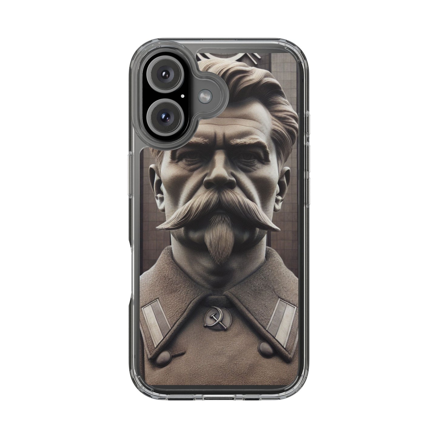 Soviet Artistic Clear Phone Case Stalin Classic Portrait Design USSR