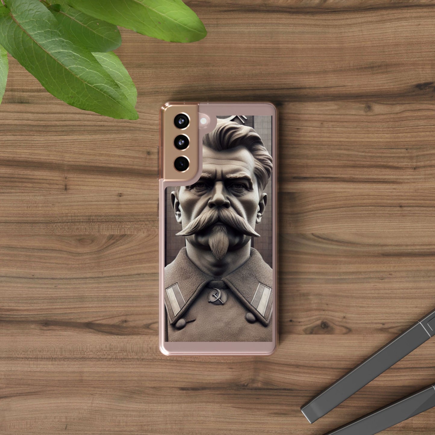 Soviet Artistic Clear Phone Case Stalin Classic Portrait Design USSR