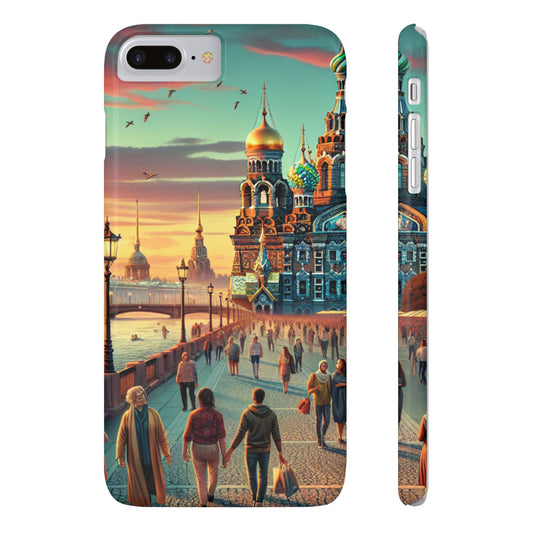 Russian Artistic Cityscape Slim Phone Case - Moscow, Petersburg