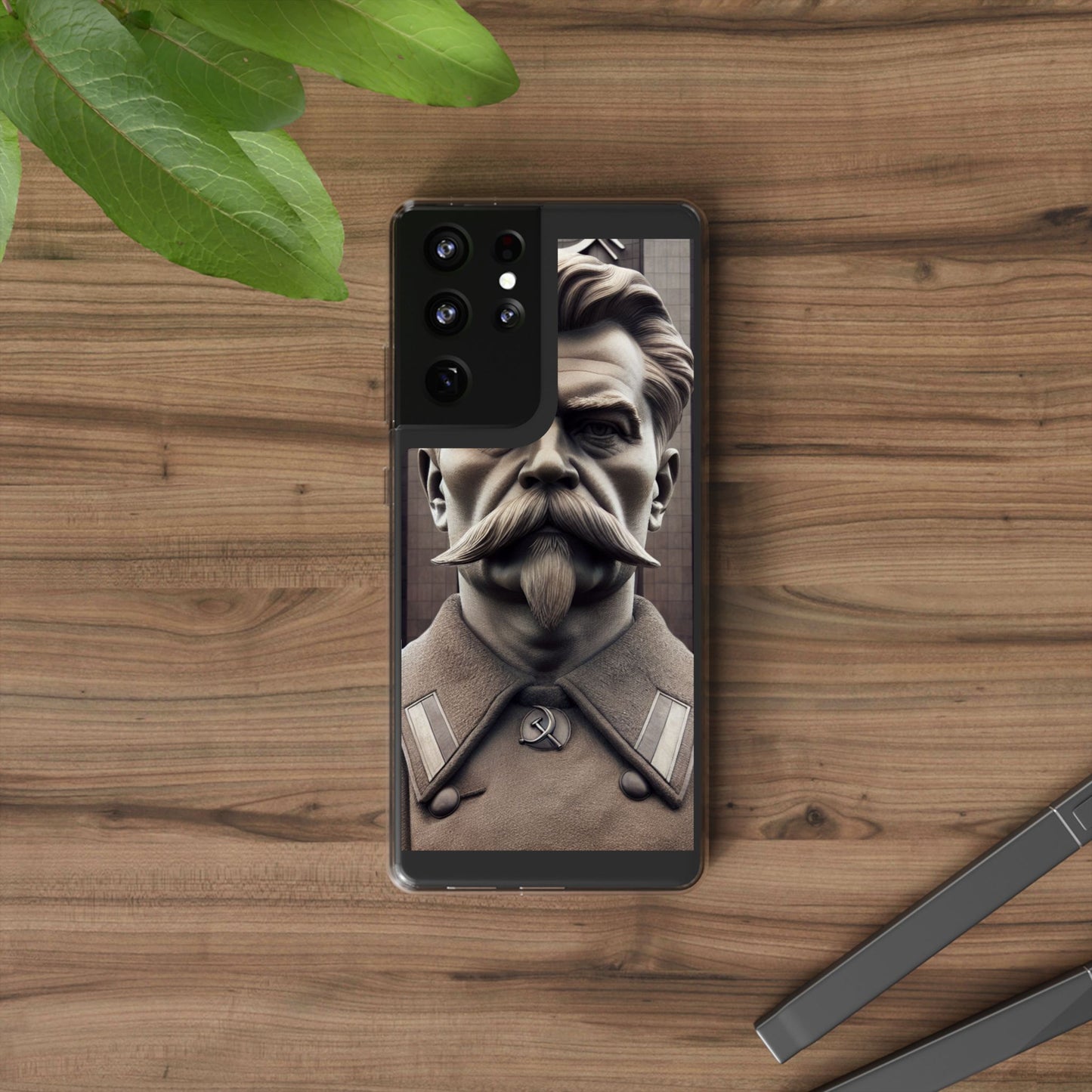 Soviet Artistic Clear Phone Case Stalin Classic Portrait Design USSR