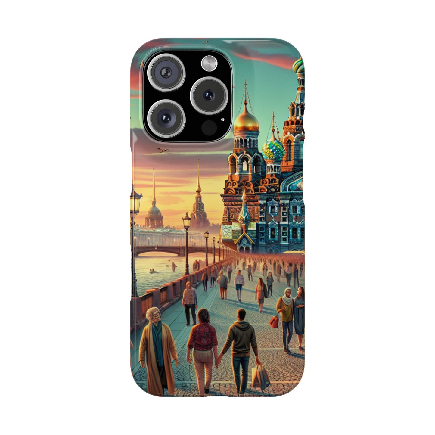 Russian Artistic Cityscape Slim Phone Case - Moscow, Petersburg