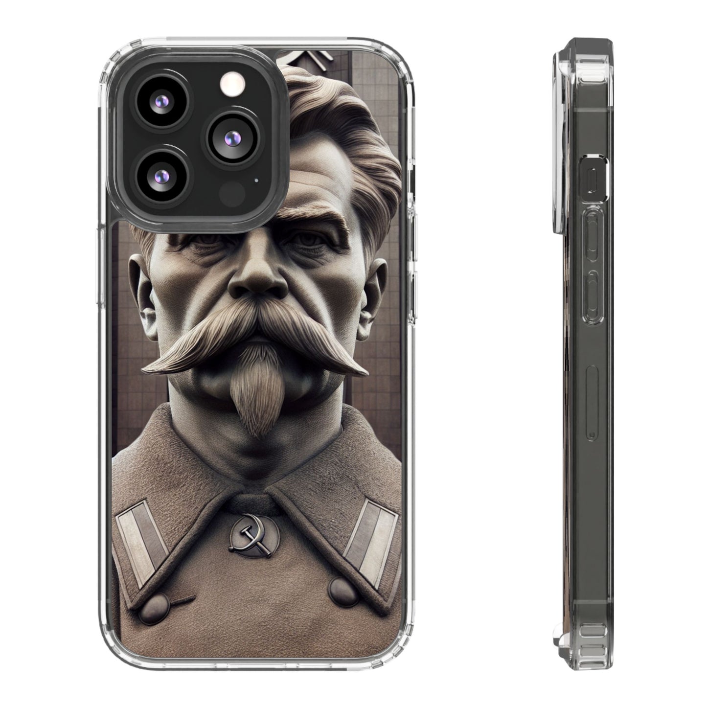 Soviet Artistic Clear Phone Case Stalin Classic Portrait Design USSR