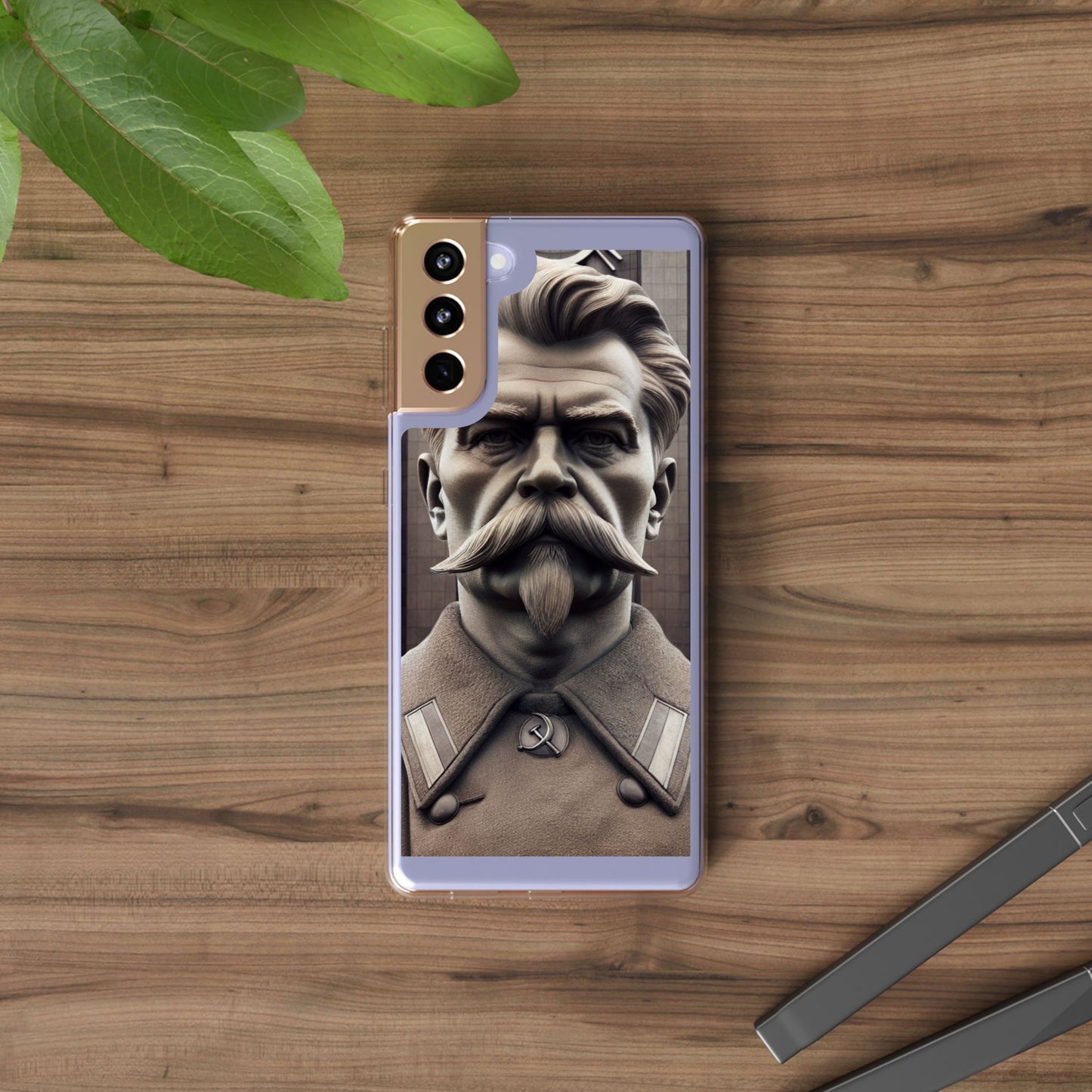 Soviet Artistic Clear Phone Case Stalin Classic Portrait Design USSR