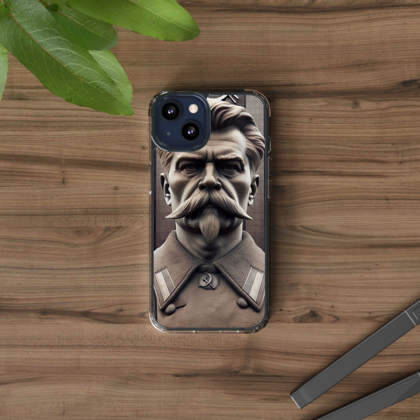 Soviet Artistic Clear Phone Case Stalin Classic Portrait Design USSR