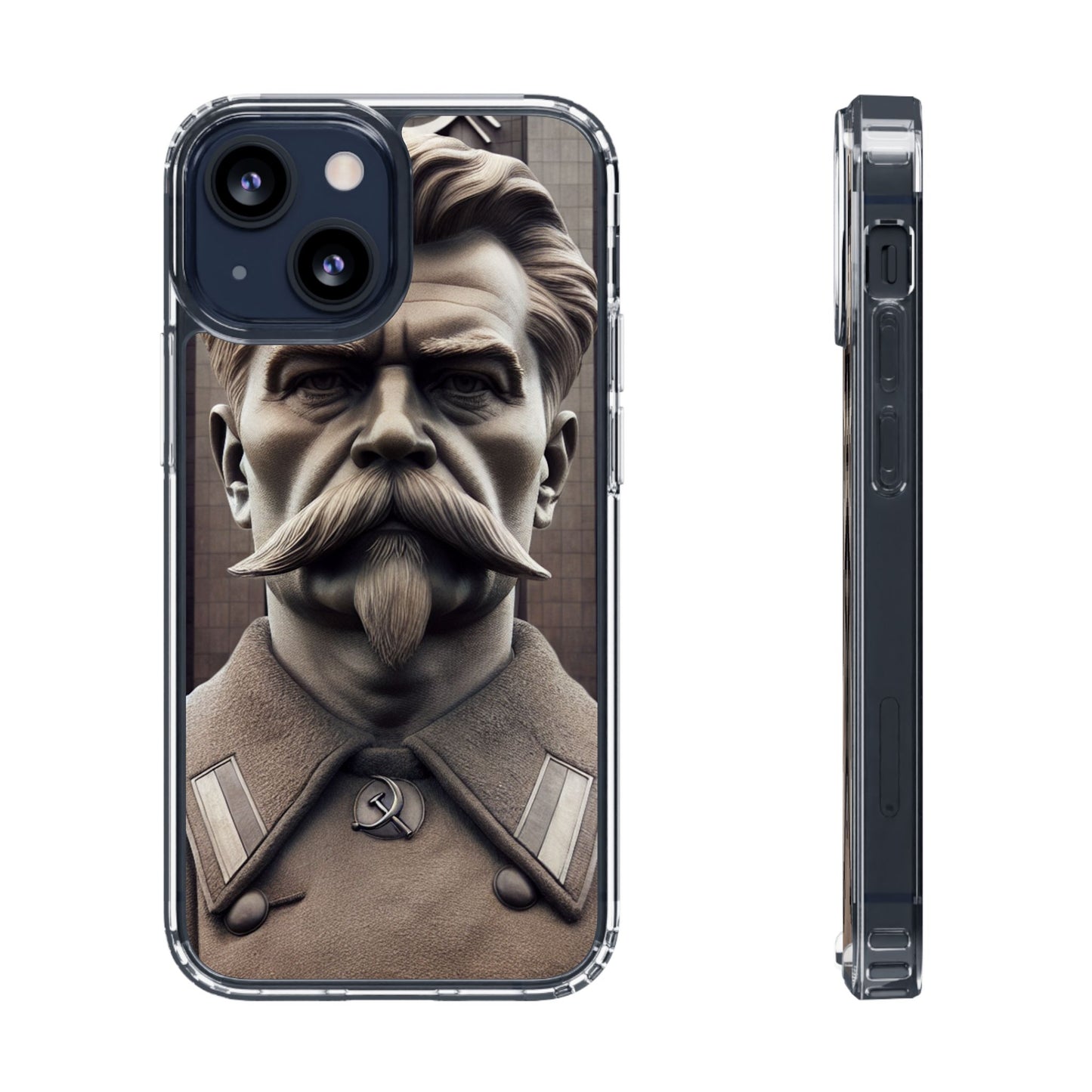 Soviet Artistic Clear Phone Case Stalin Classic Portrait Design USSR