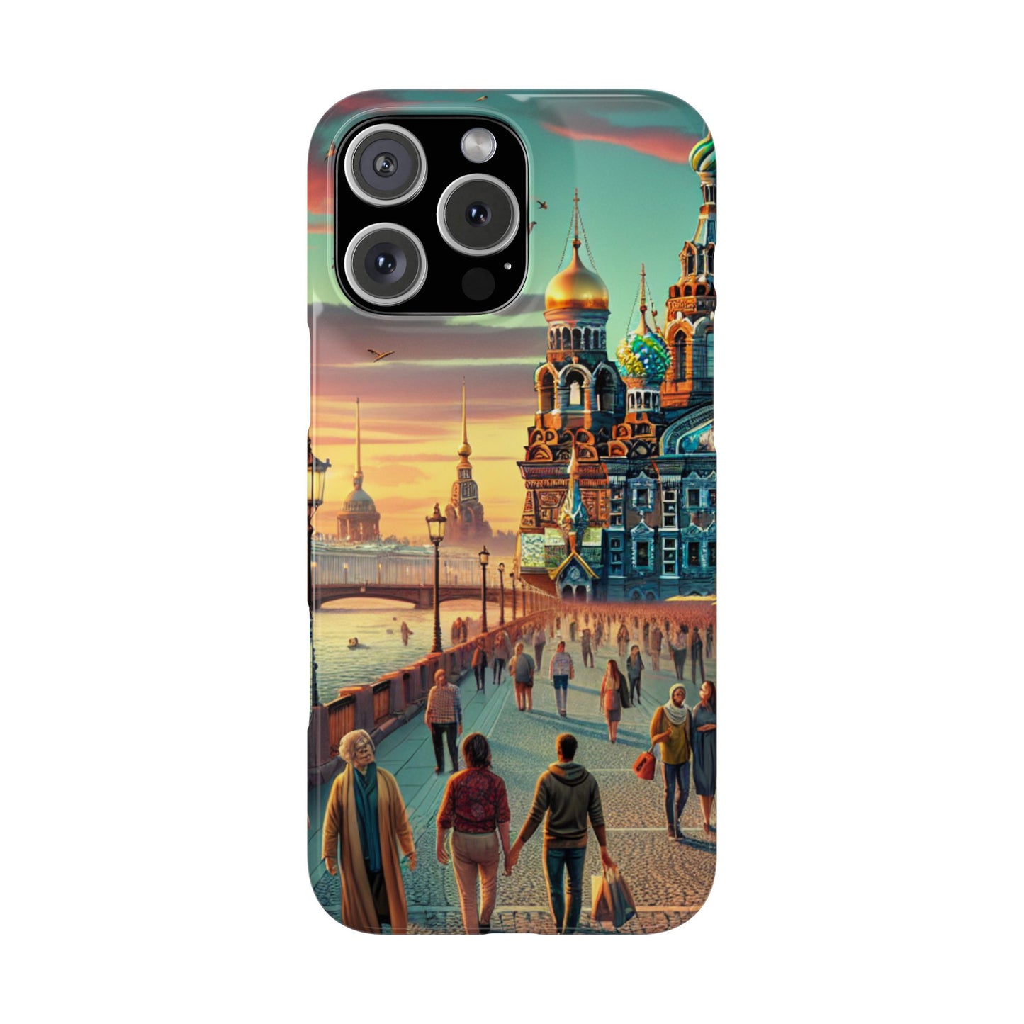 Russian Artistic Cityscape Slim Phone Case - Moscow, Petersburg