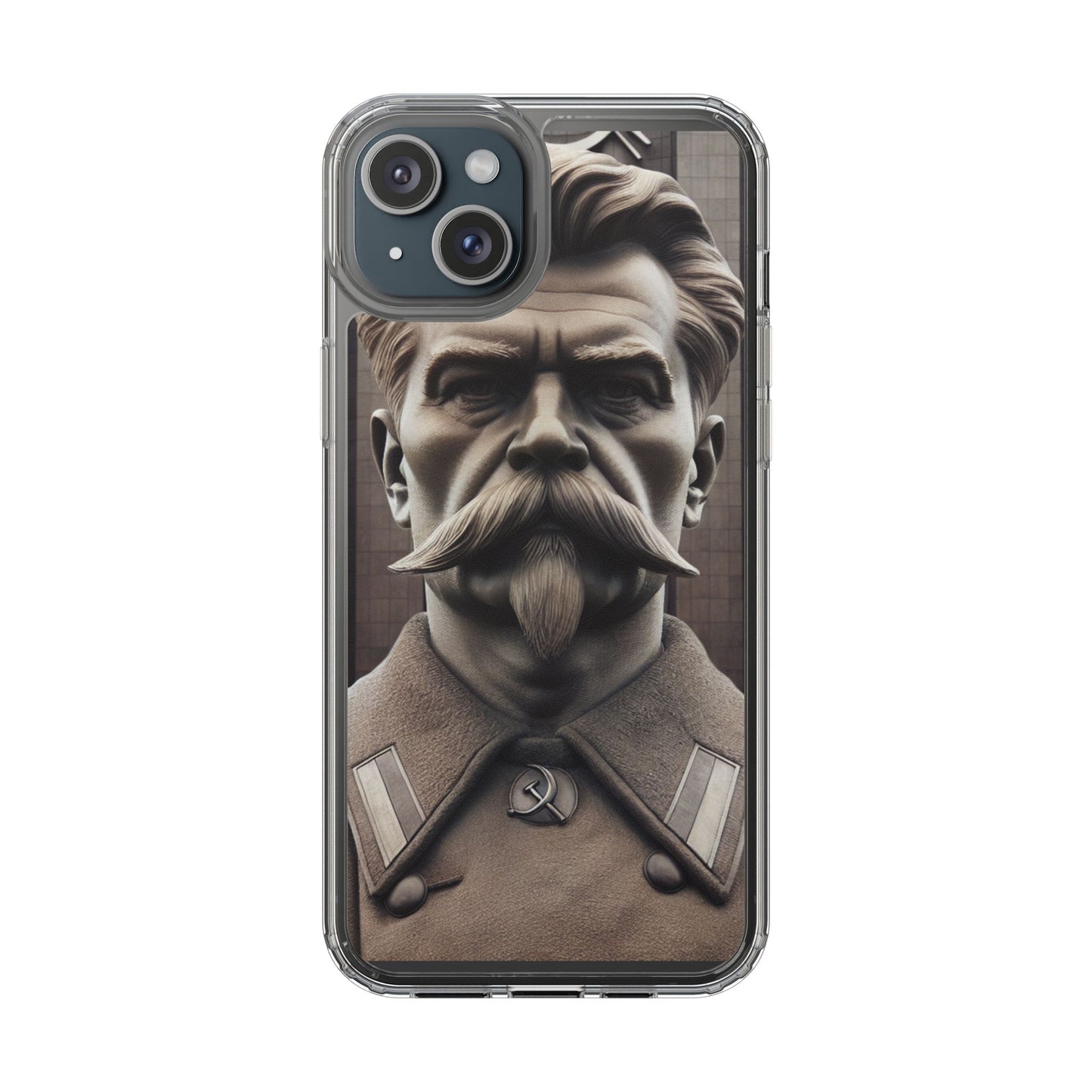 Soviet Artistic Clear Phone Case Stalin Classic Portrait Design USSR