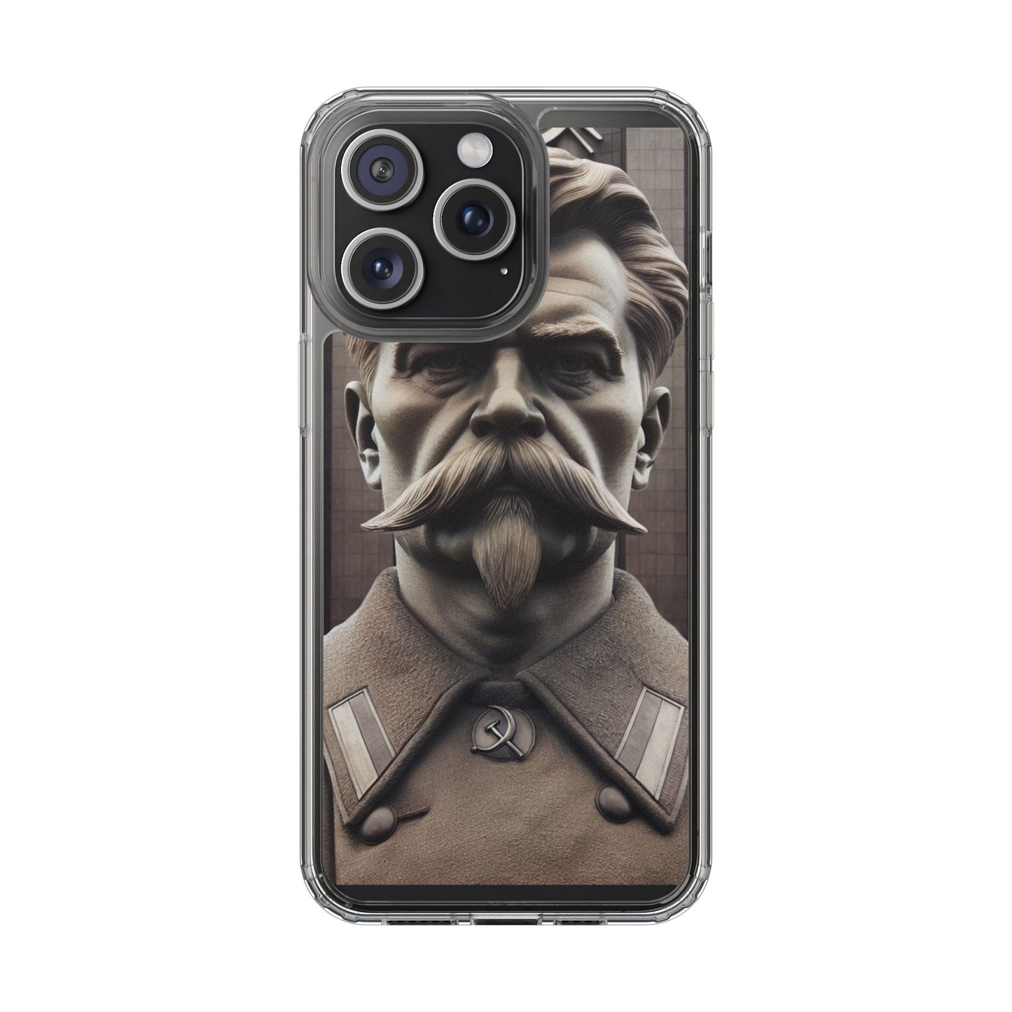 Soviet Artistic Clear Phone Case Stalin Classic Portrait Design USSR