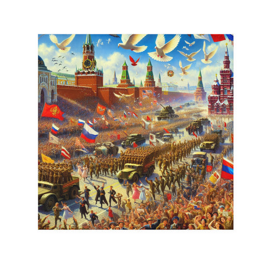 9 May Parade Celebratory Face Towel Moscow Parade Design