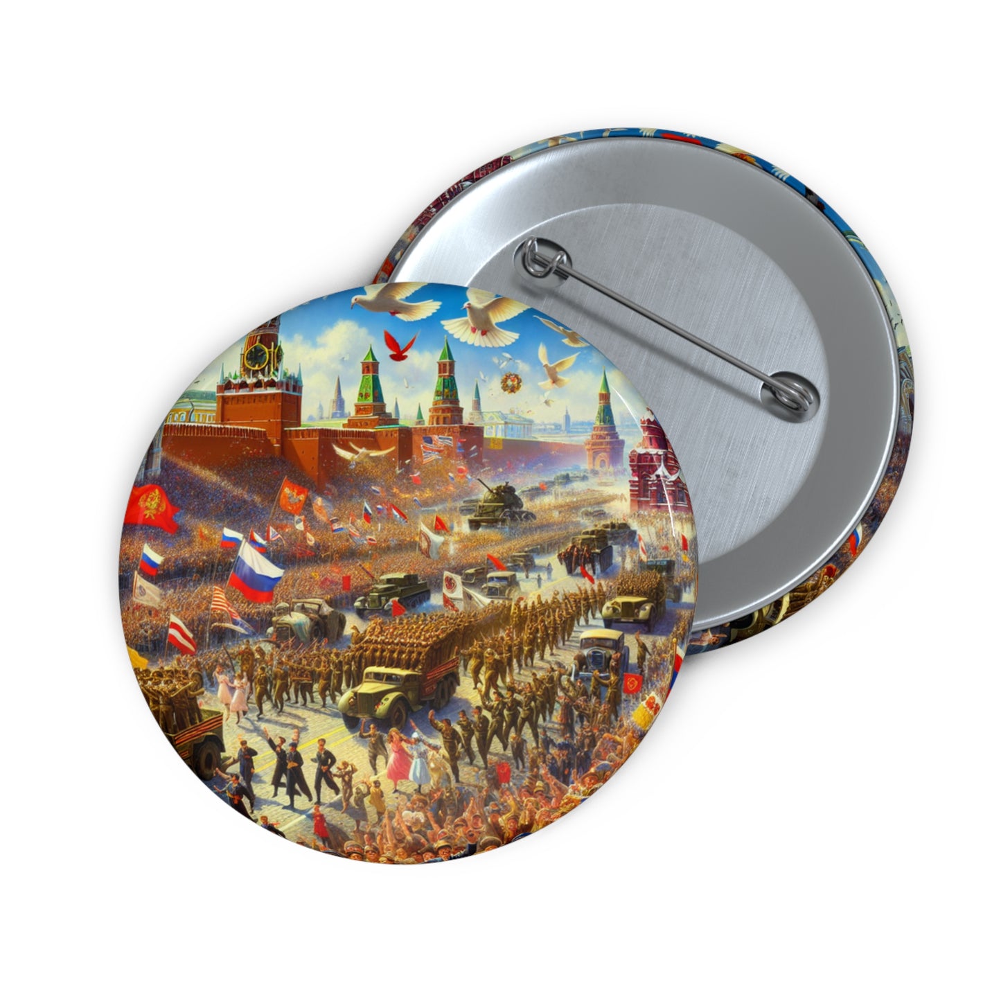 9 May Pin Button Parade, Design for Celebrations and Events, Moscow Pin