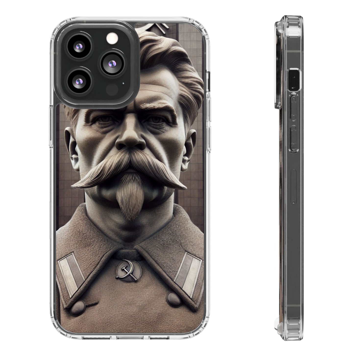 Soviet Artistic Clear Phone Case Stalin Classic Portrait Design USSR