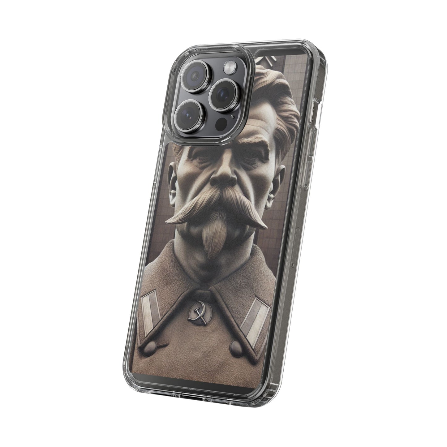 Soviet Artistic Clear Phone Case Stalin Classic Portrait Design USSR